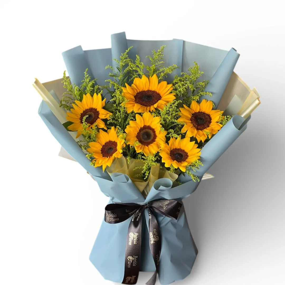 Buque Linha Premium com 6 Girassóis e Tango